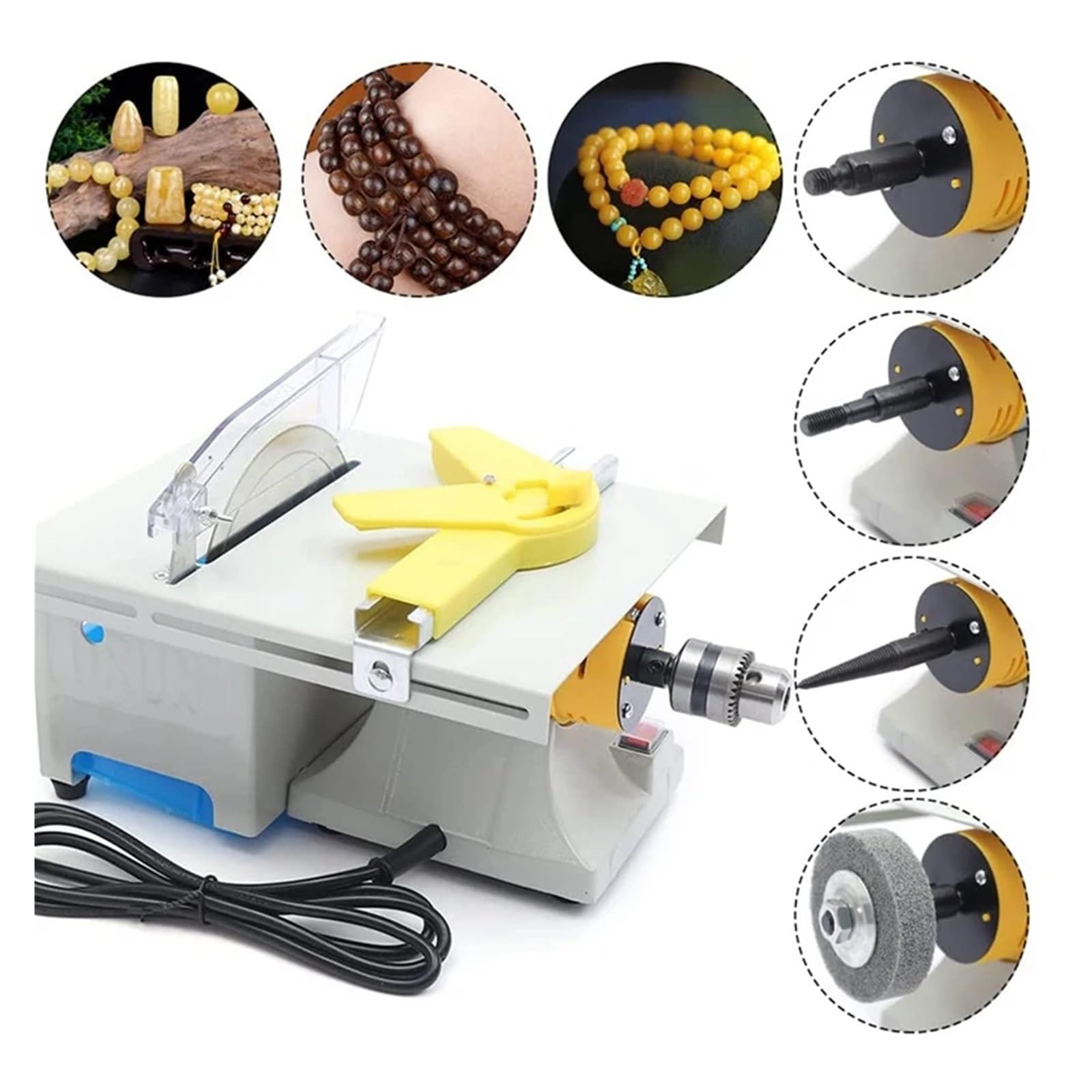 1 Ensemble de Machine de Polissage de Bijoux, Machine Tampon de Polissage de Roche 750W multifonctionnelle