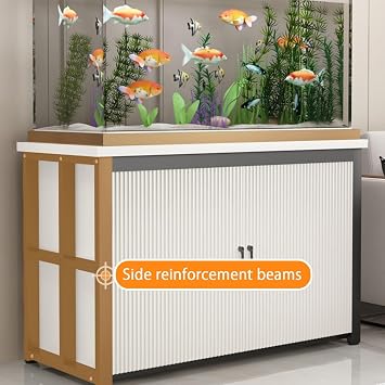 Aquarium Table With Storage Cabinet, Breeder Tank Turtle Reptile Terrariums Stand Rack, Wooden Fish Tank Stand Suitable for Living Room Entryway(Black,50x35cm/19.6x13.7in)