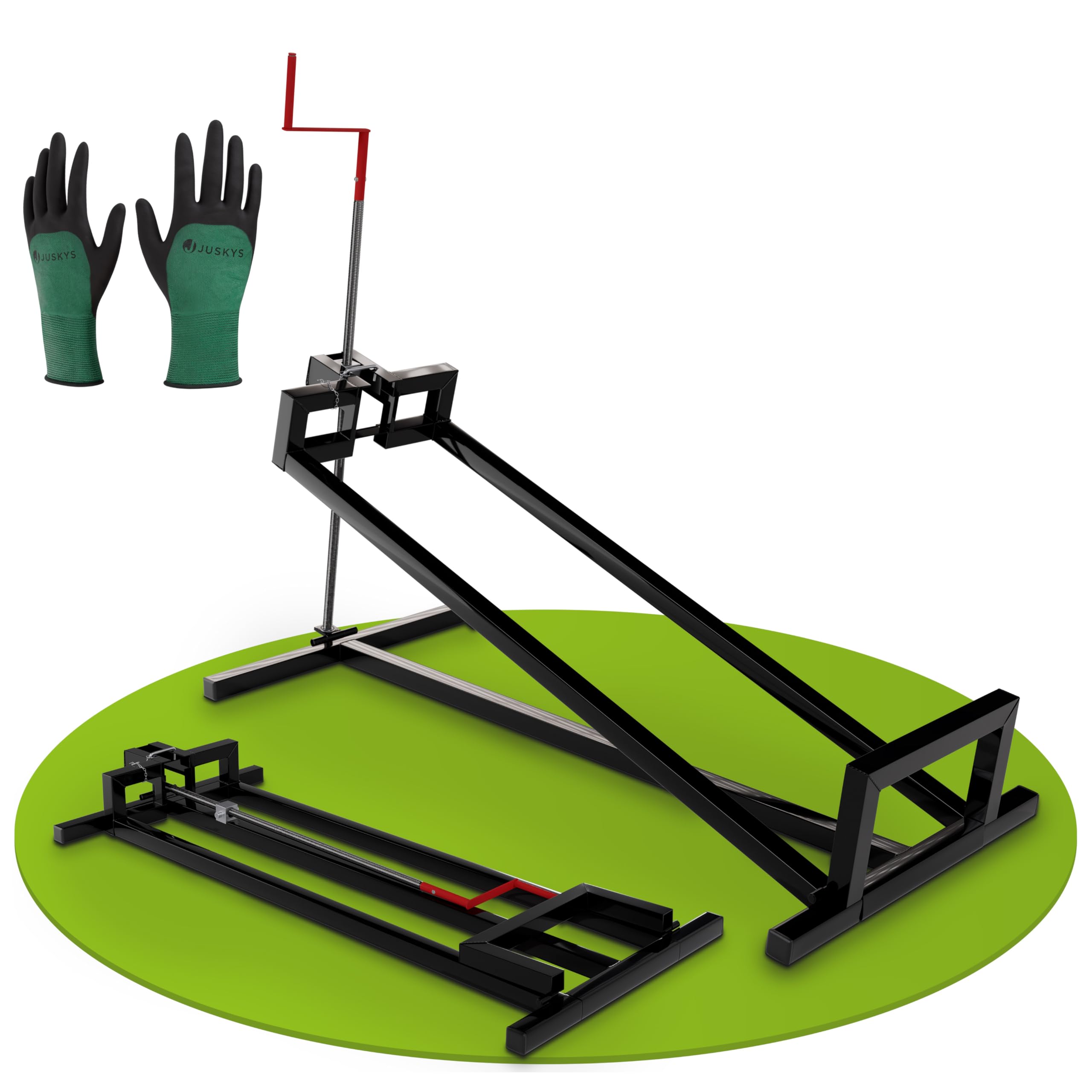 Juskys Rasentraktorheber bis 400 kg 45° Hebebühne für Rasenmäher Aufsitzmäher Schwarz
