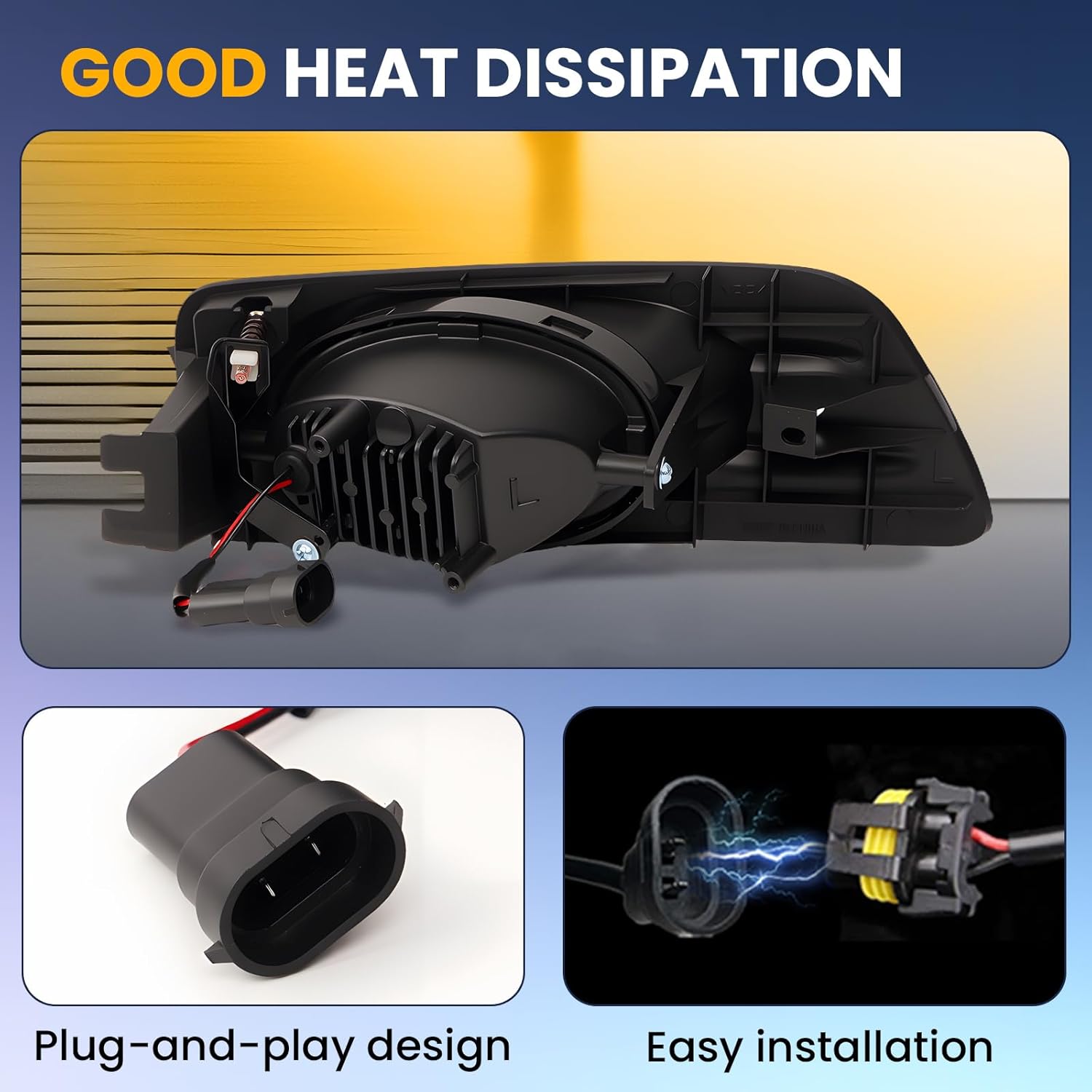 LED Fog Lights for 2006 2007 Honda Accord Sedan 4 Door 1 Pair Of Front Bumper Driving Fog Lamps with Switch and Wiring harness