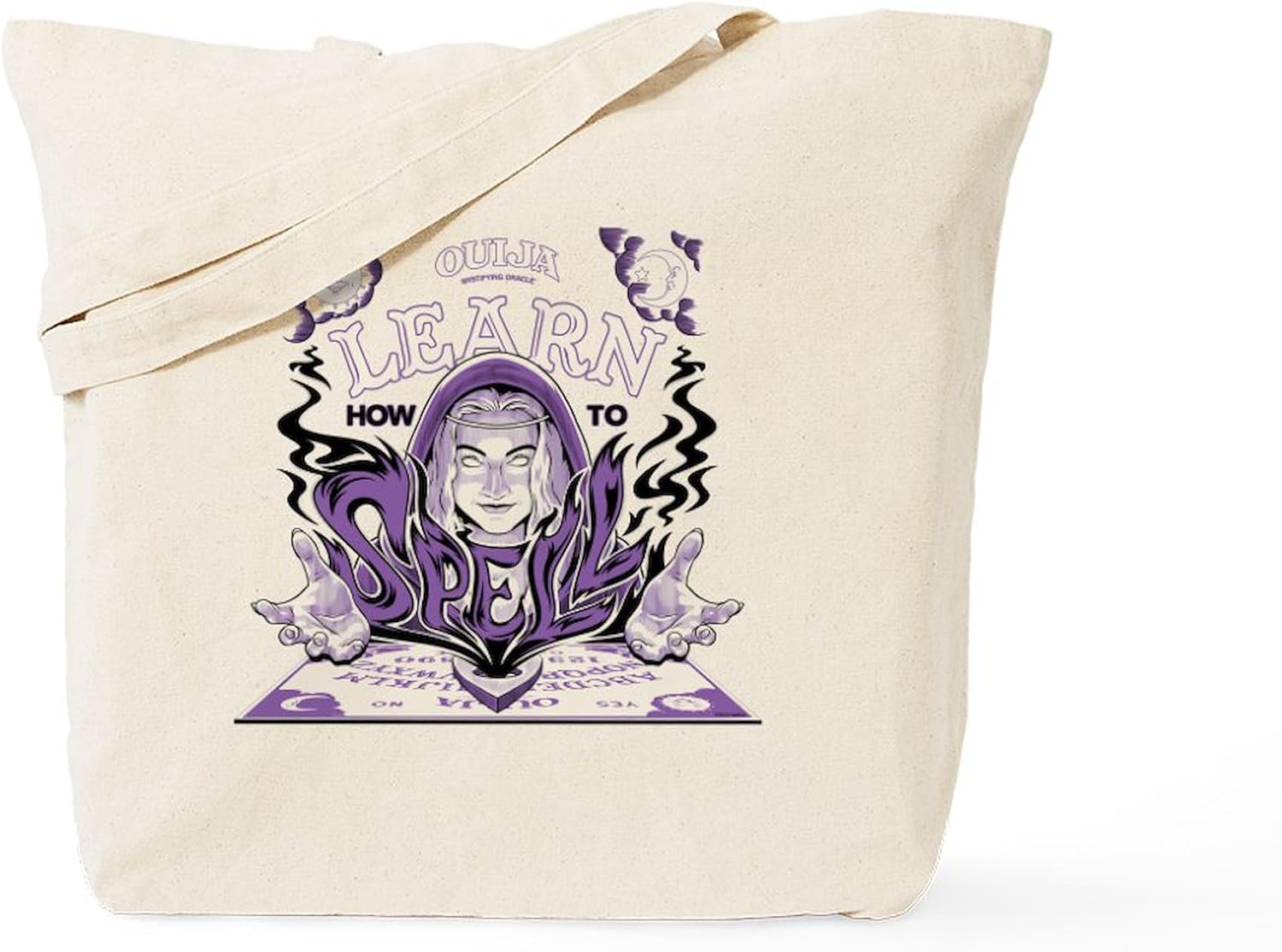 CafePress Ouija: Planchette Reusable Beige Canvas Shopping Bag