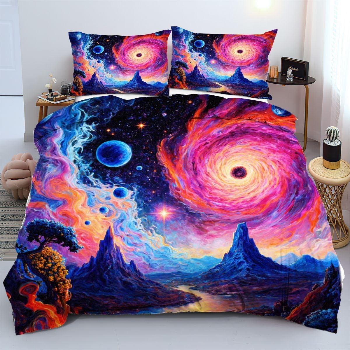 Housse de couette 90x190 cm graffitis 3D en microfibre sans repassage