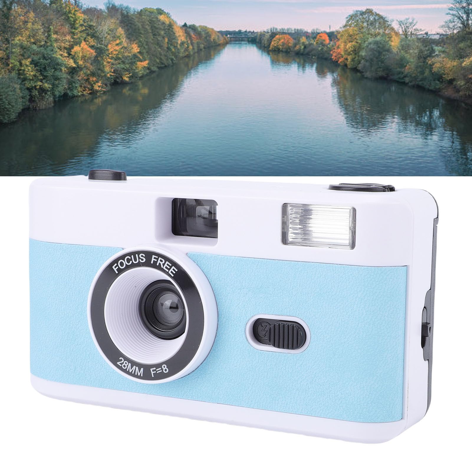 Fabater Aparat Vintage, Aparat 35 Mm F/8 z lampą błyskową, Ręczne Ustawienia Zwiększające kreatywność, Prezenty Urodzinowe dla Dorosłych, Retro i Elegancki Wygląd [Vintage, Ręczne Ustawienia (Biały