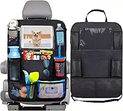 Organizador Multiuso para Banco Traseiro de Carro com Suporte para Tablet e Celular – 10 Divisões para Acessórios, Bebidas, Brinquedos e Mais – Acessórios para Organizar Seu Carro