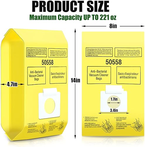 Miniatura 2 de Paquete de 50 bolsas para aspiradora Kenmore tipo CQ 5055 50555 50557 50558 y Panasonic tipo C-5 C-18, serie 200, serie 400, serie 600, serie 700,