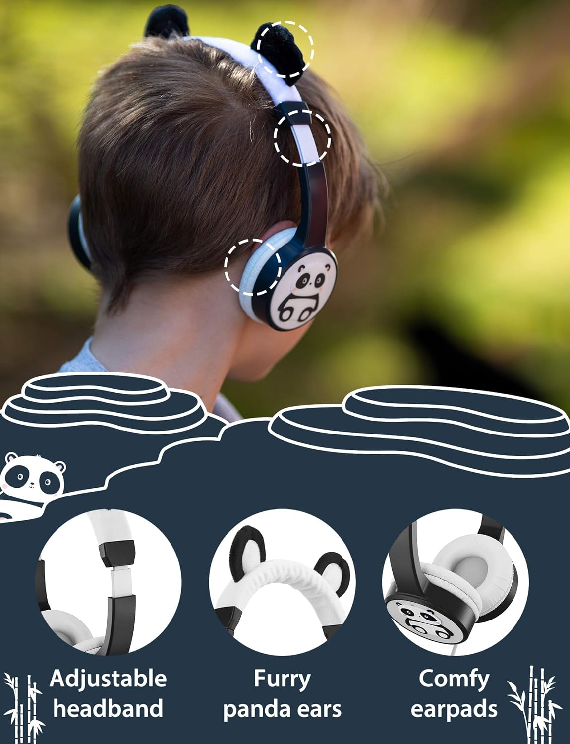 Exclusive Discount 70% Price Planet Buddies Kids Headphones, On Ear Headphones for Kids, Volume Safe with Music Sharing for Children, Foldable Wired Earphones for School, Travel, Phone, Kindle - Panda