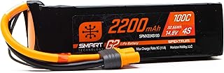 Spektrum 14.8V 2200mAh 4S 100C Smart G2 LiPo Battery: IC3, SPMX224S100,Multi
