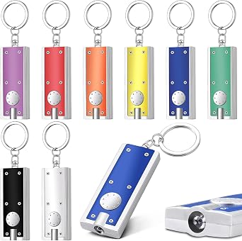 Glooglitter 8 Pcs Mini Keychain Flashlight LED Keychain Light Bulk Small Flashlight for Outdoor Camping Hiking Equipment and Emergency GiftMulticolor