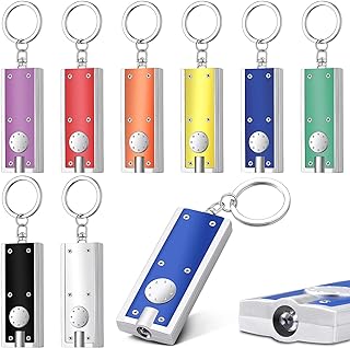 8 Pcs Mini Keychain Flashlight LED Keychain Light Bulk Small Flashlight for Outdoor Camping Hiking Equipment and Emergency Gift(Multicolor)