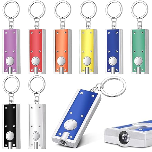 8 Pcs Mini Keychain Flashlight LED Keychain Light Bulk Small