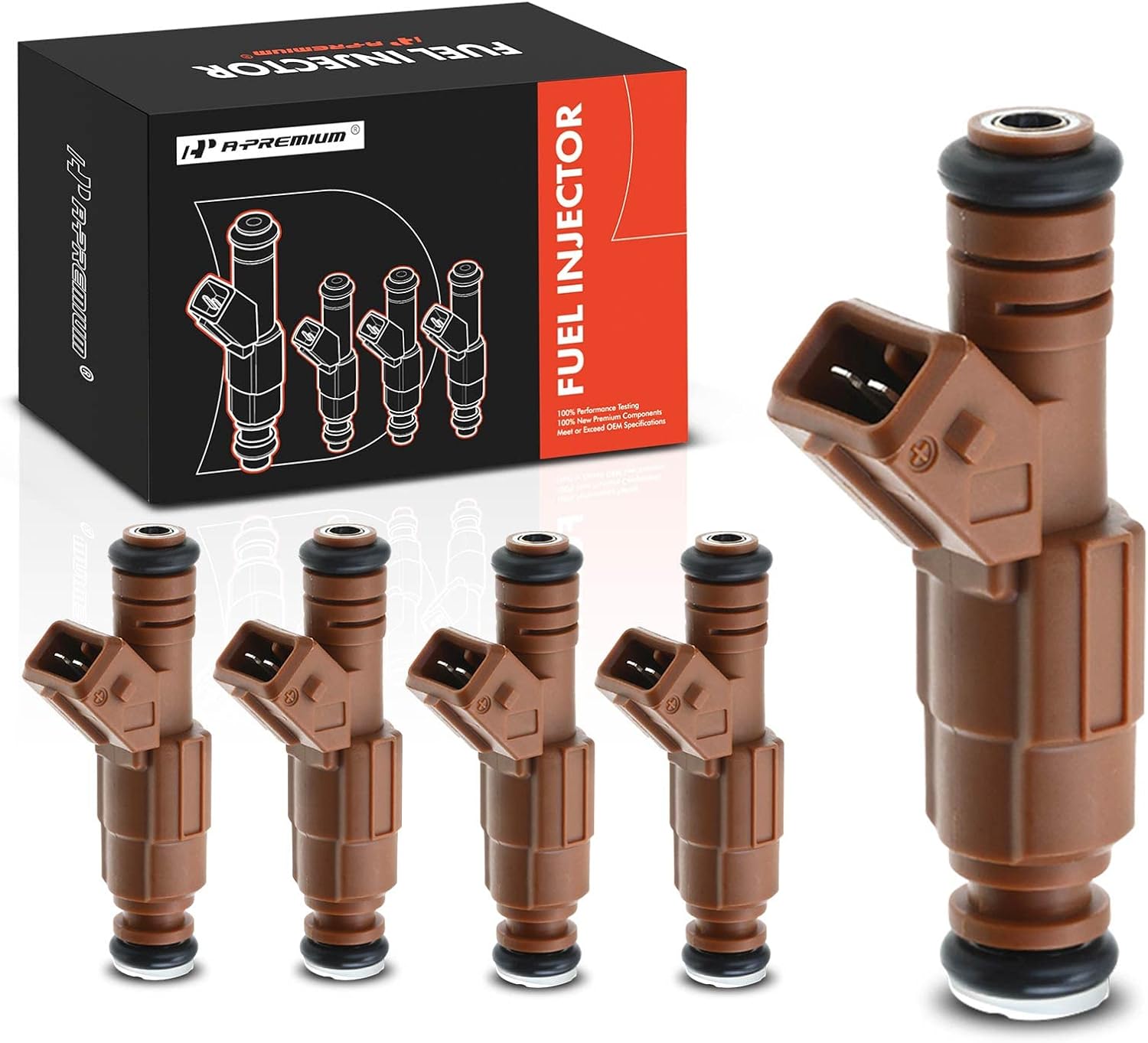 A-Premium Fuel Injectors Compatible with Volvo XC70 2003-2007 XC90 2003-2006 C70 S60 S70 V70 2.4L 2.5L, Gas, Set of 5, Replace# 0280155831