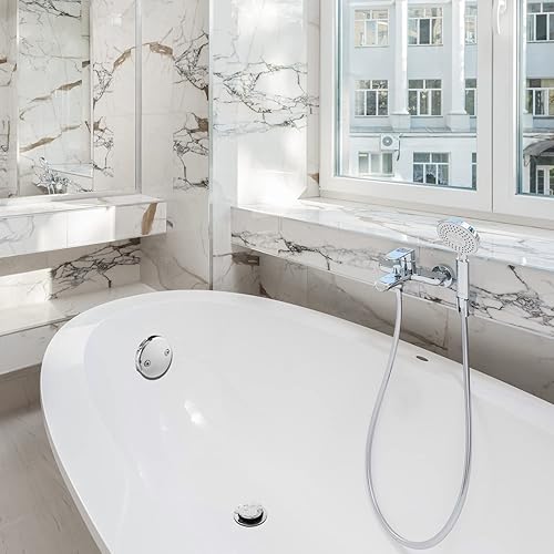 Miniatura 4 de Tapón de drenaje de bañera con buje de plástico ABS, se adapta a interiores de 1-12 pulgadas o 1-38 pulgadas, fácil de instalar, cromado chapado