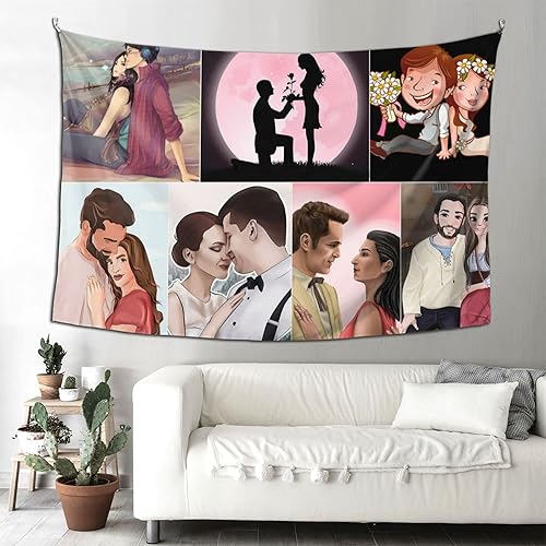 Miniatura 4 de CHENGYANG Tapiz personalizado con imágenes y texto, personaliza tu propio collage para decoración de pared, tapiz para el hogar, regalos
