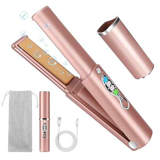 Cordless Titanium Travel Hair Straightener and Curler