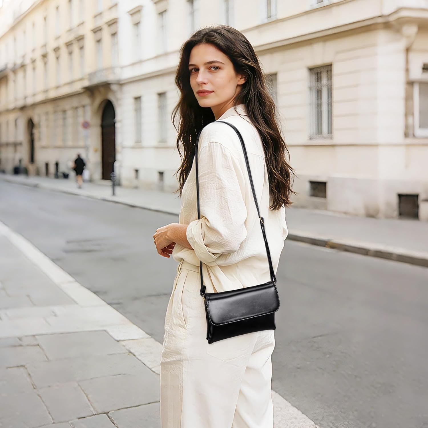 Small Crossbody Bags for Women,Vegan Leather Cell Phone Purse with Adjustable Shoulder Strap for Travel - Image 2