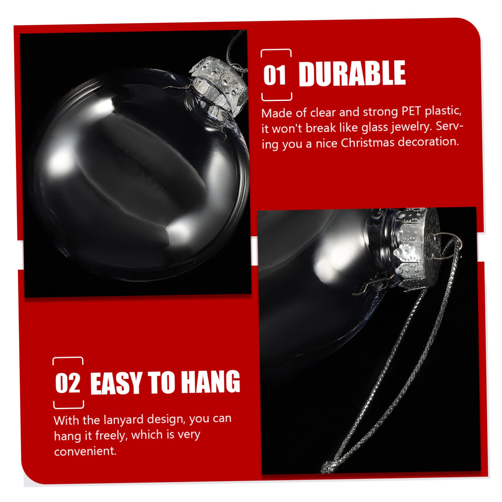 TOPBATHY 18 Piezas Bolas Planas navideñas Bolas navideñas rellenables Adornos navideños de Burbujas Transparentes Navidad Bolas navideñas Personalizadas Christmas Tree Adorno de Bola Pelota