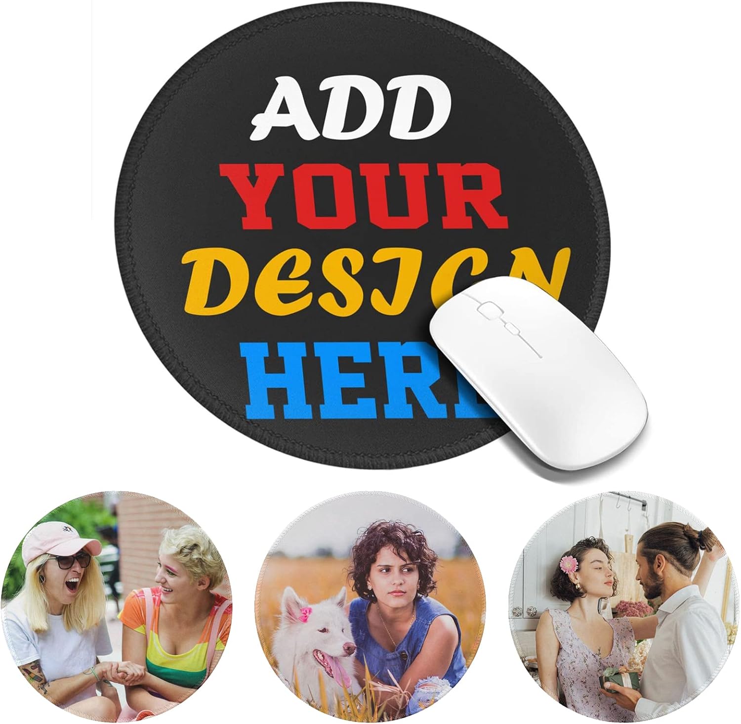 Custom Mouse Pad Personalized Mousepad Non-Slip Rubber Base Strong Adhesion with Photo Picture Text Logo Mouse Mat for Office Dorm Desk Gaming Boyfriend Girlfriend (16 * 29.5 inch)