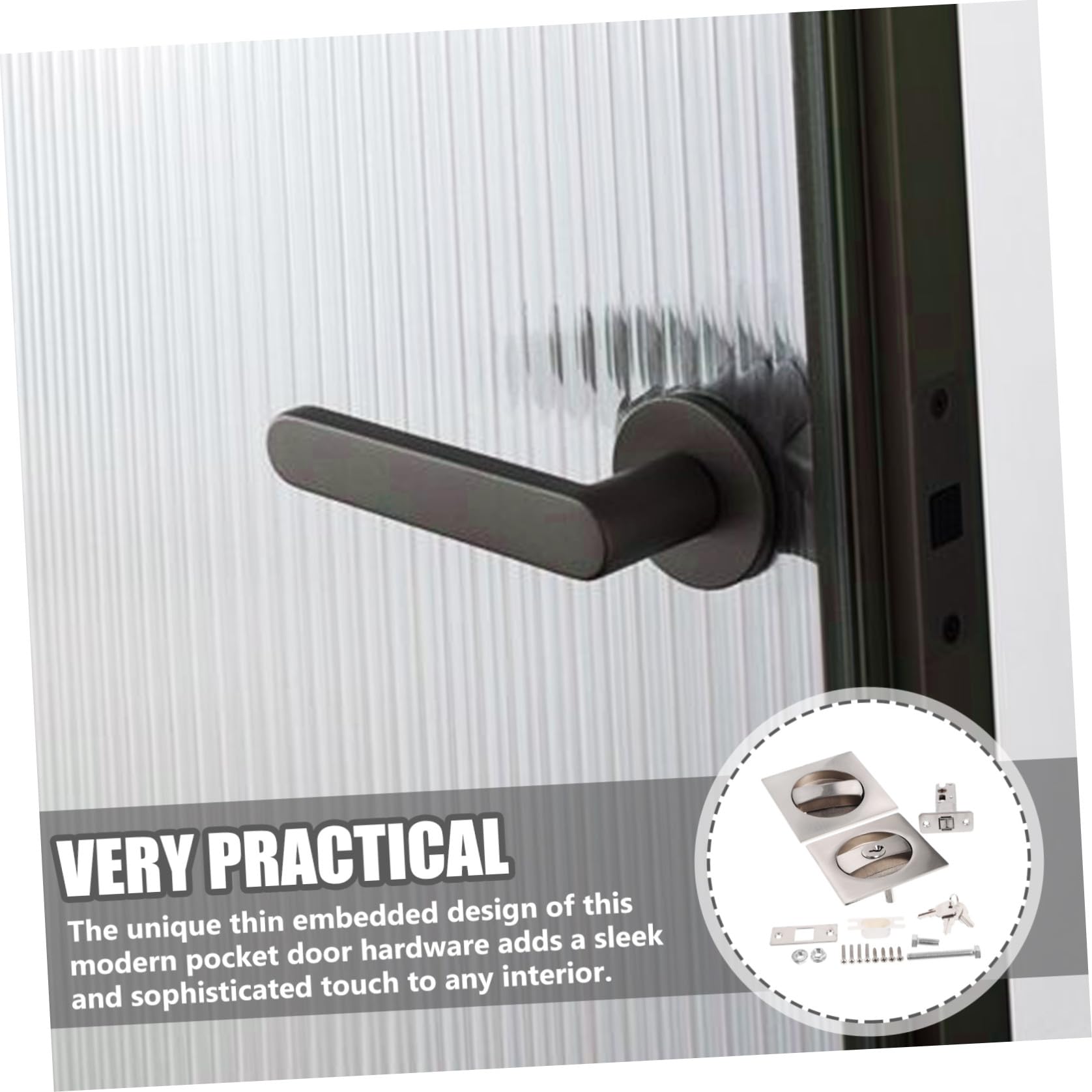HOMSFOU Cerradura Aleación de Zinc Invisible para Puerta Corredera con Llave Resistente Corrosión y Humedad, para Oficinas y Dormitorios