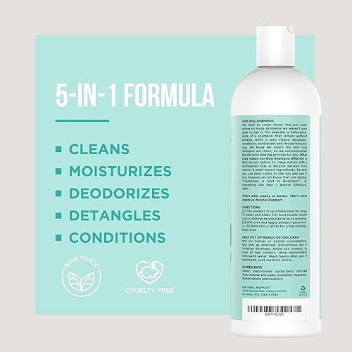 Miniatura 5 de Natural Rapport Champú para mascotas y perros, el único champú para perros que necesitan los perros, lavado completo para mascotas, todas las razas