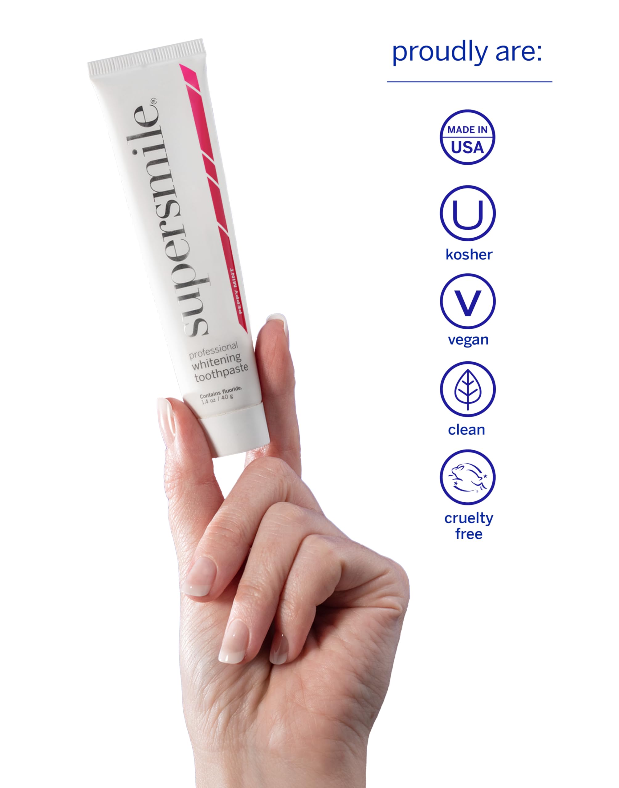 Supersmile Peppy Mint Teeth Whitening Toothpaste Set, Complete 5-Piece Travel Set with 3 Toothpastes, 1 Accelerator & 1 Toothbrush, Whitening Toothpaste Kit, Whitens up to 6 shades.