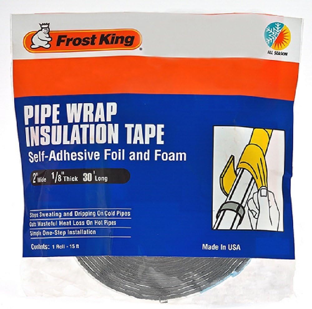 Frost King FV30 Foam and Foil Pipe Insulation, 2"x l/8"x 30ft, Silver