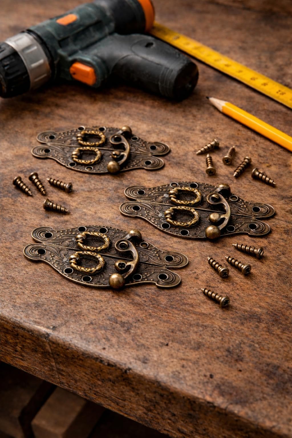 FUXXER 2 chiusure antiche, ganci a blocco, design in ferro bronzo, 90 x 50 mm, set da 2 pezzi