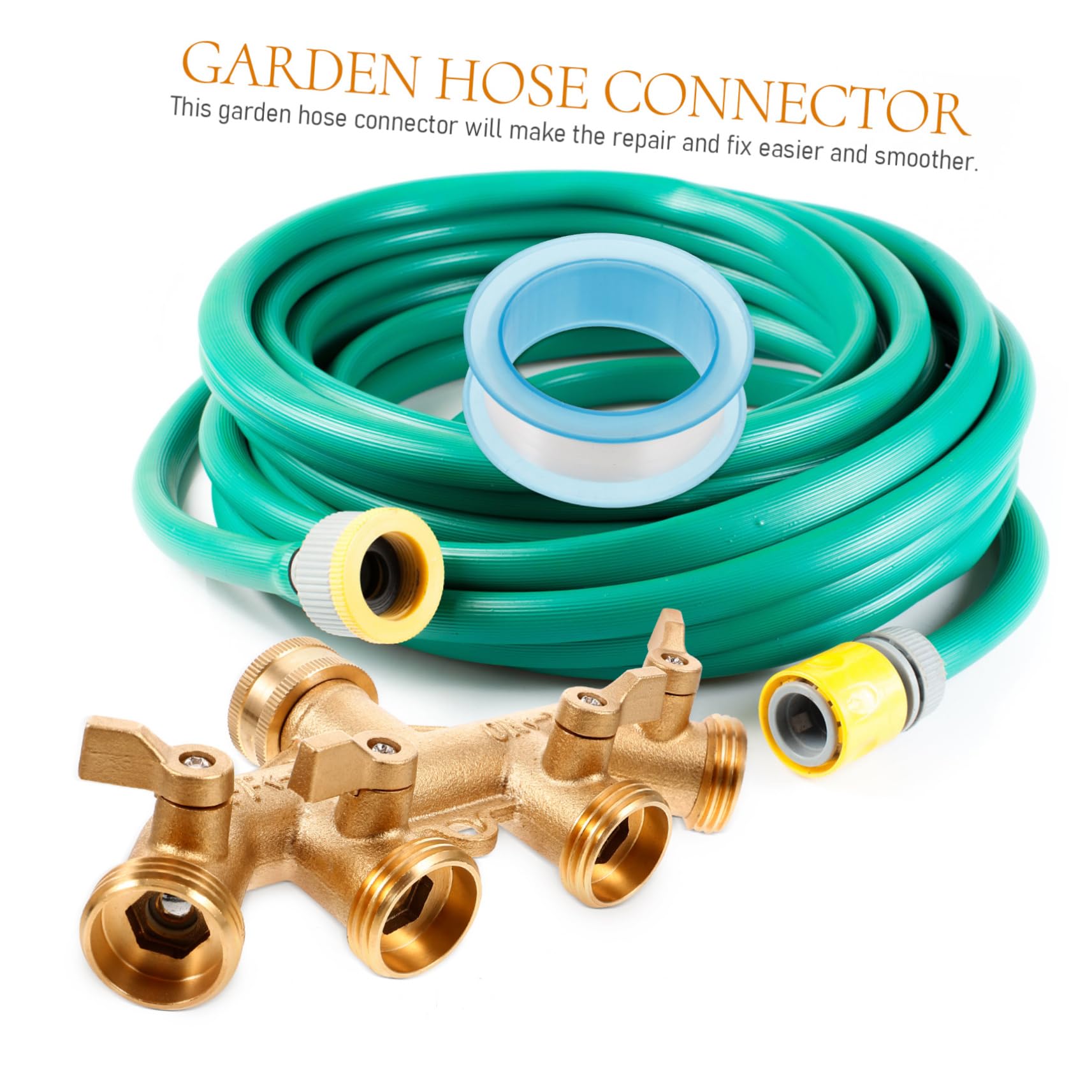SHINEOFI Divisor de Manguera de 4 Vías Conexión de Agua, Adaptador de Conector para Riego de Jardín, Sistema de Manguera y Lavado de Automóvil