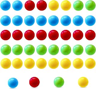 Hotusi 40Pcs Game Replacement Marbles Balls Compatible with Hungry Hungry Hippos-14mm(4 Colors)