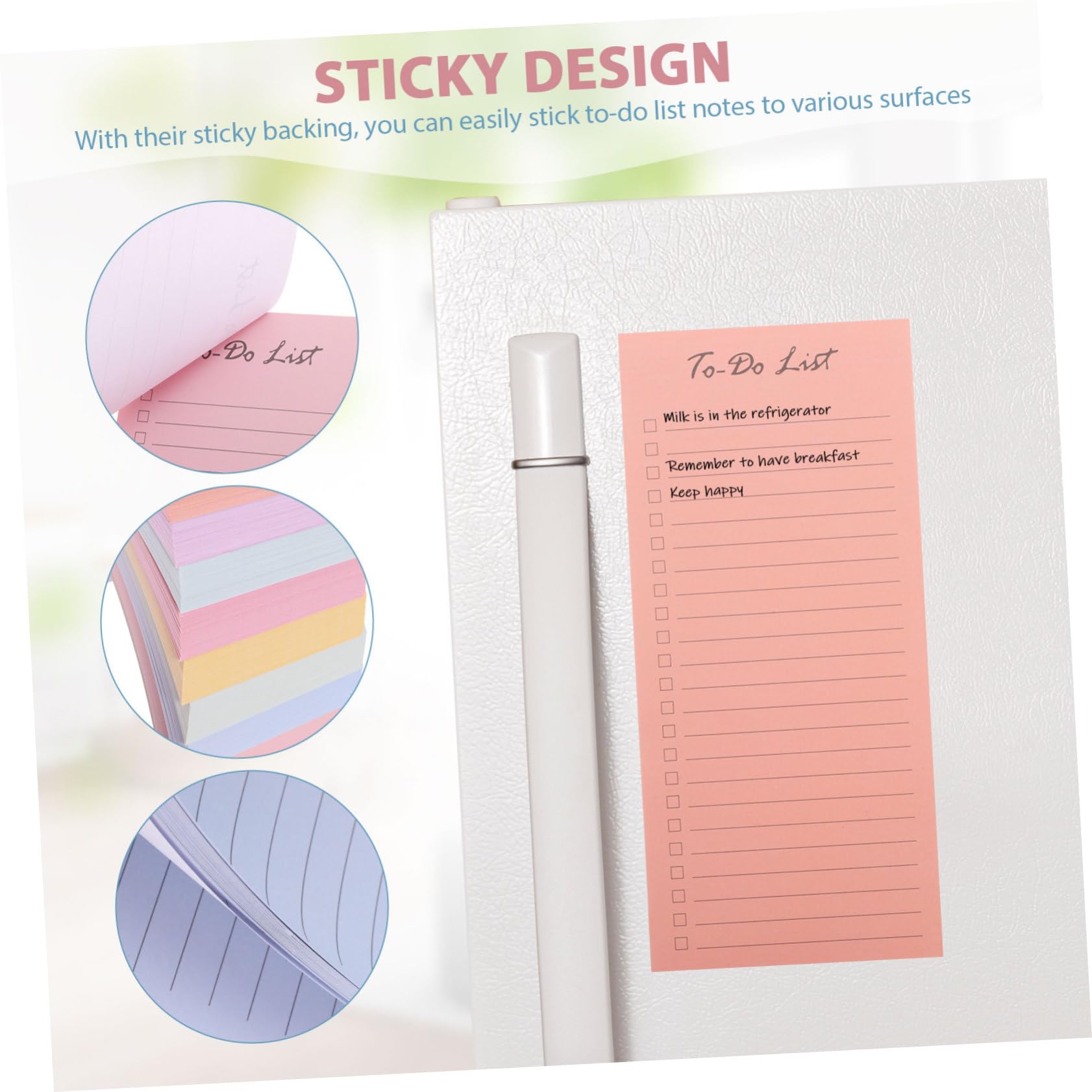 WOONEKY Blocchi Note Adesivi Planner To Do Colorati Taccuini Organizzatori Giornalieri con Linee Regolate Blocco Note per Appunti e Pianificazione Ufficio
