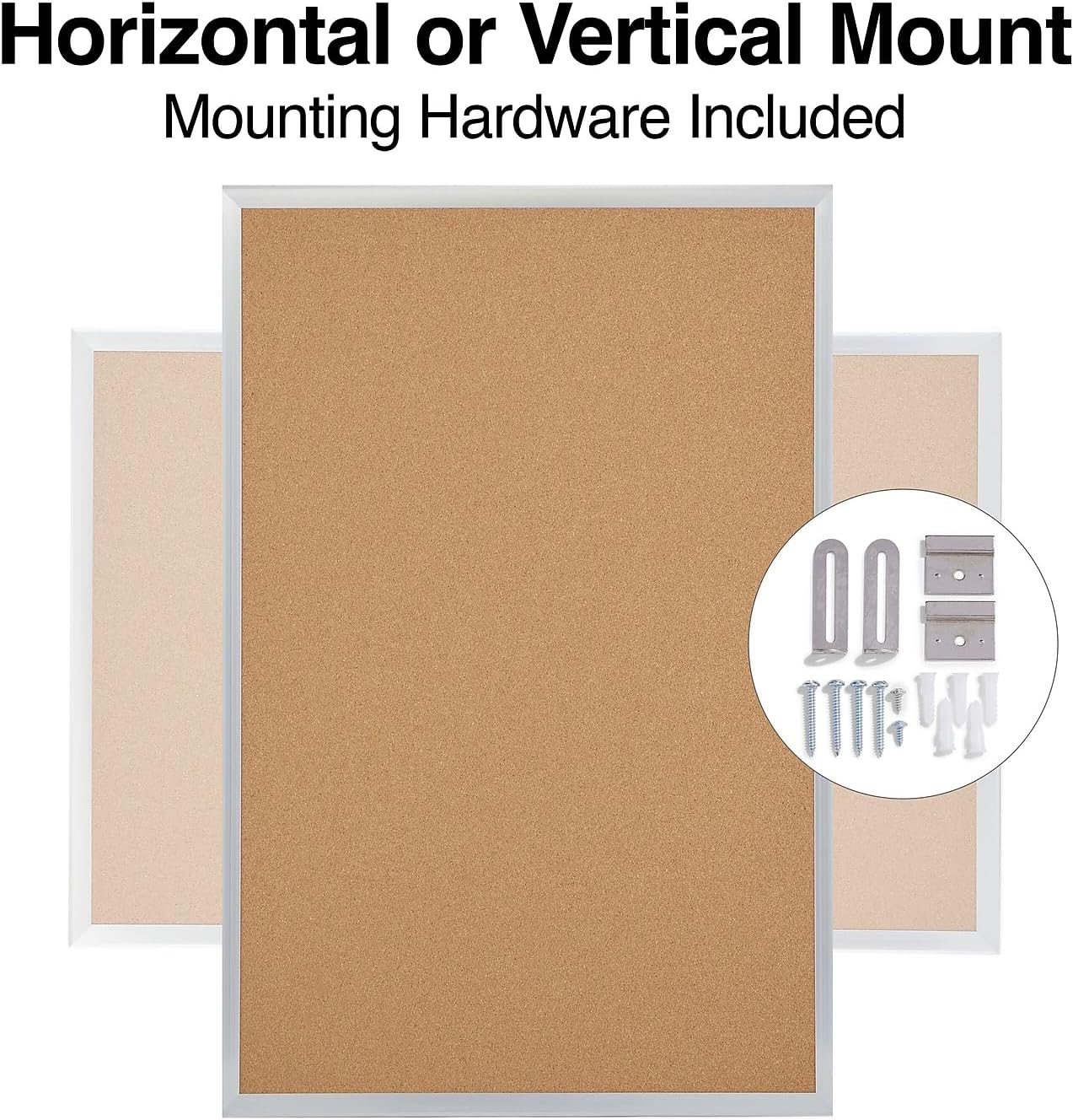 Staples Cork Bulletin Board with Aluminum Frame, 3 x 2 ft Vertical or Horizontal Mount Self Healing Bulletin Board for Home Office and Classroom