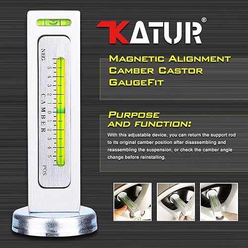 Miniatura 2 de KATUR Herramienta de calibre universal para coche/camión magnético Camber Castor Strut Herramienta de alineación de rueda para automóvil (paquete de