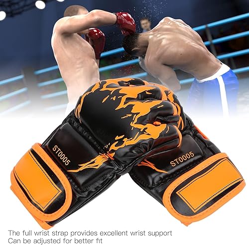 Miniatura 2 de Guantes de MMA, guantes profesionales de MMA sin dedos, de piel sintética, saco de boxeo Sanda, guantes de boxeo para saco de boxeo Sparring Muay
