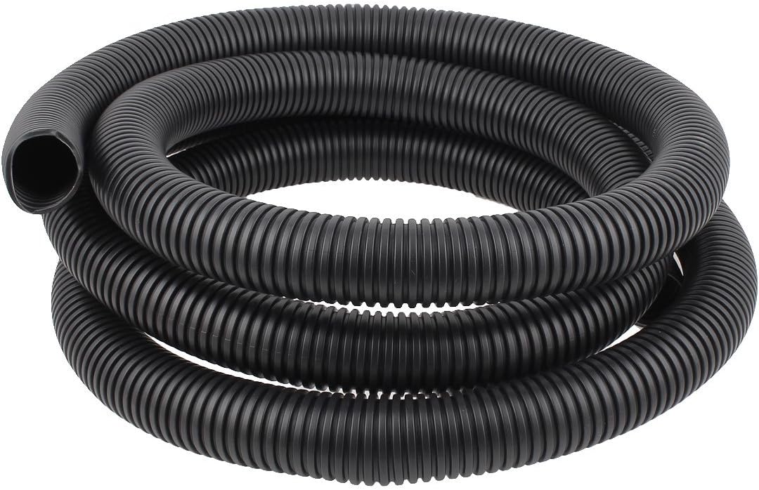 Aexit Conduit Corrugated Wiring & Connecting Tube Bellows Pipe Protector 4M Long 42mm Heat-Shrink Tubing OD Black