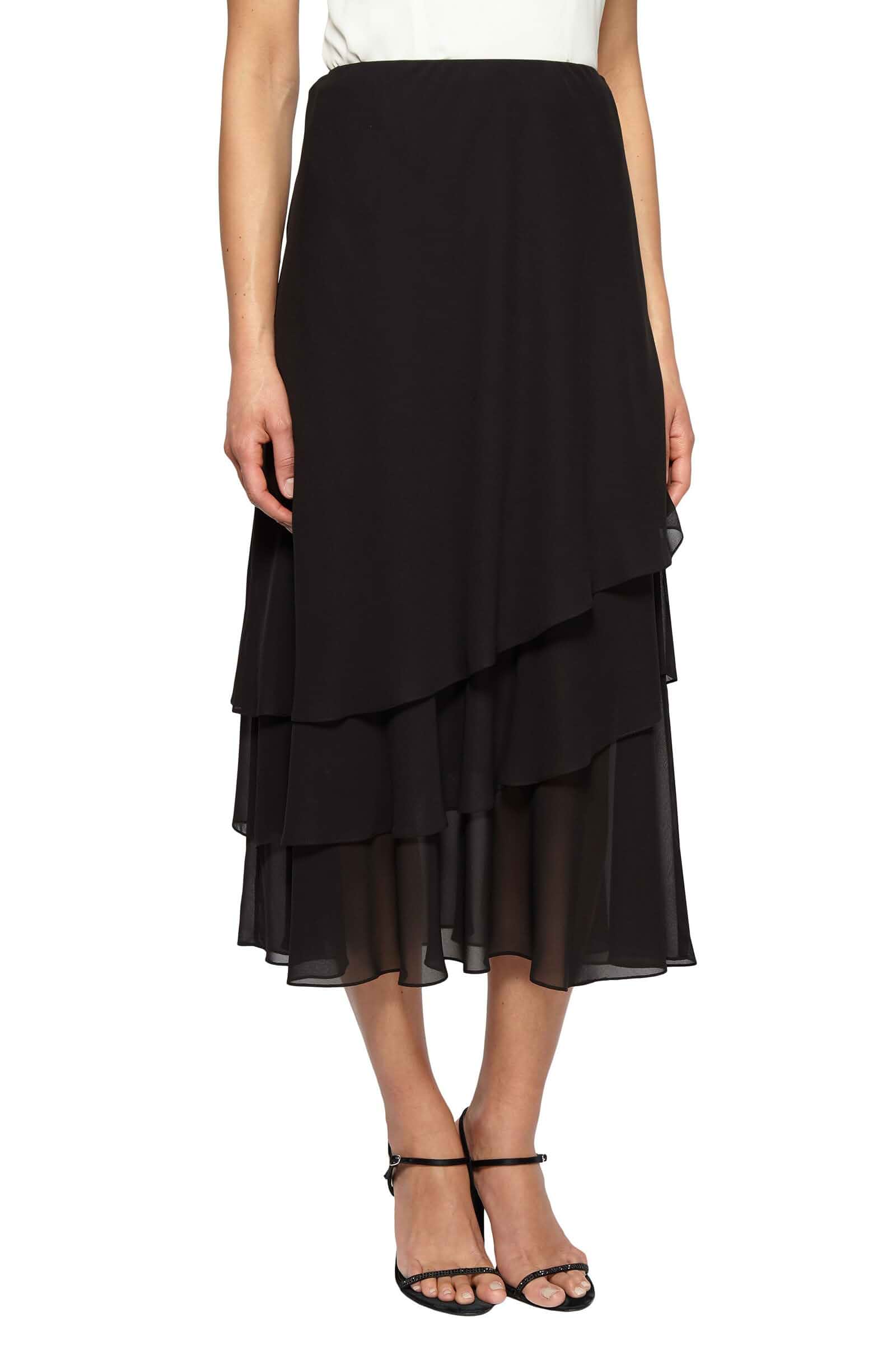 Alex Evenings Women's Midi Length Formal Skirt (Reg and Petite)
