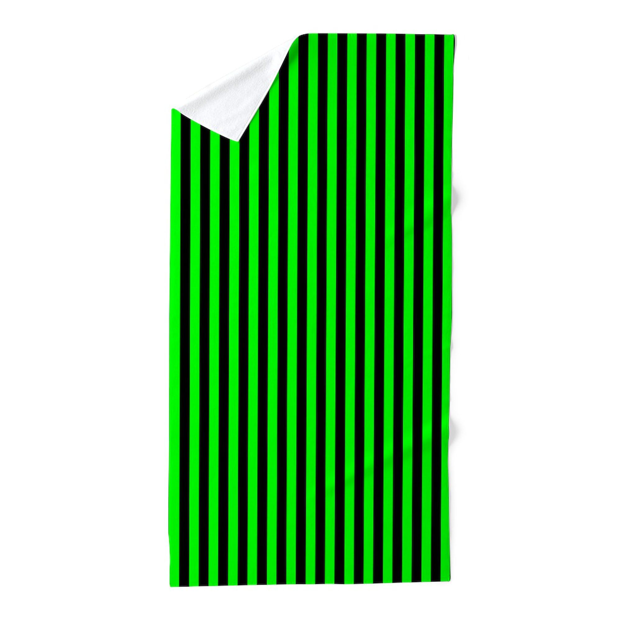 CafePress Green and Black Striped 30"x60" Absorbent Cotton Back, Soft Beach, Pool Towel