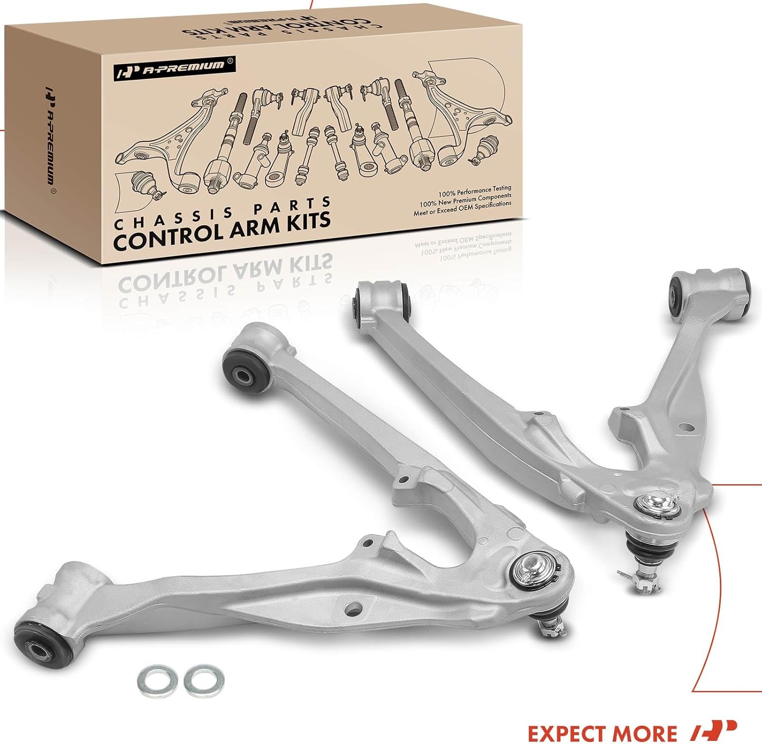 A-Premium 2 x Front Lower Control Arms, with Ball Joint & Bushing, Compatible with Chevrolet Silverado 1500, Tahoe, Suburban 1500, Avalanche & GMC Sierra 1500, Yukon & Cadillac Escalade, Escalade ESV