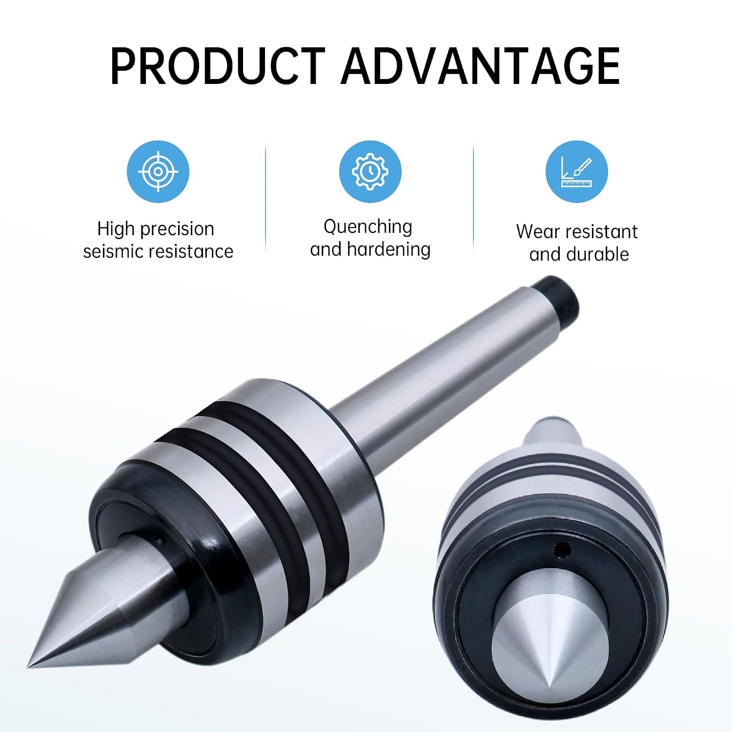 CNC MT5 Medium Duty Live Center,5MT 60 Degree Morse Taper Precision Lathe Live Tailstock Center for CNC Wood & Metal Lathe
