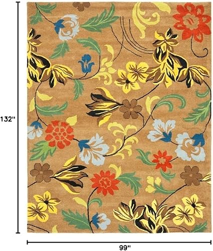 Miniatura 2 de SAFAVIEH Soho Collection SOH736A - Alfombra de área de lana y viscosa de 8 pies 3 pulgadas x 11 pies, color marrónmulticolor