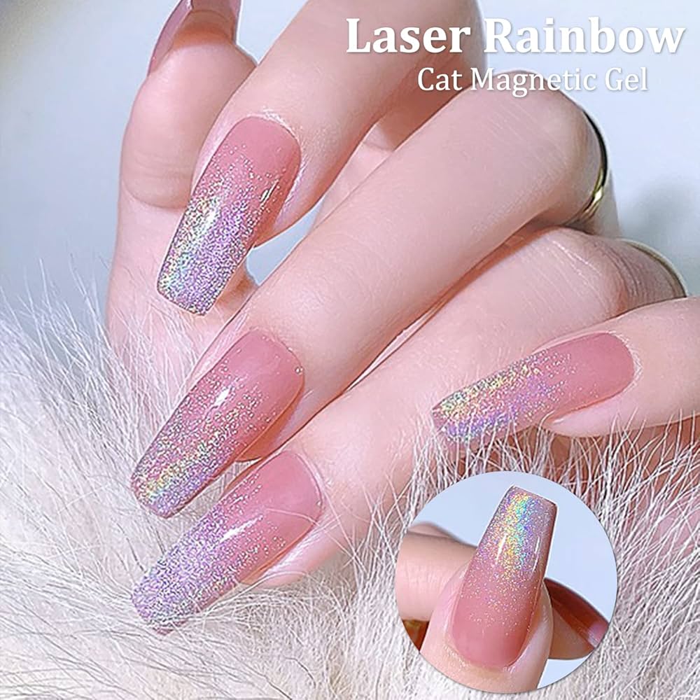 Amazon.com : AHAMIOU Cat Eye Gel Nail Polish, Rainbow