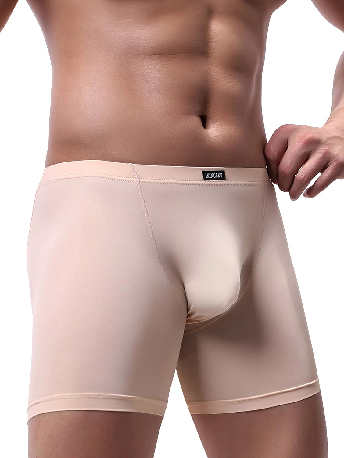 iKingsky Men's Long Leg Boxer Briefs Seamless Front Breathable Trunks Silky No Ride Up Underwear Stretch Men Underpanties - Image 6