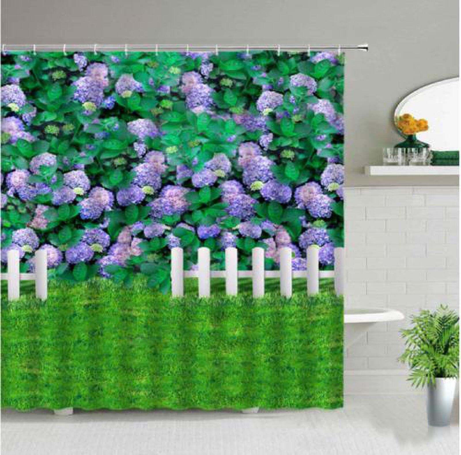Jardin violetShower Curtain,Bathroom Curtain Liner for Wet Room, Mold-free Waterproof Thicken Bath Curtains with Magnets and Hooks,