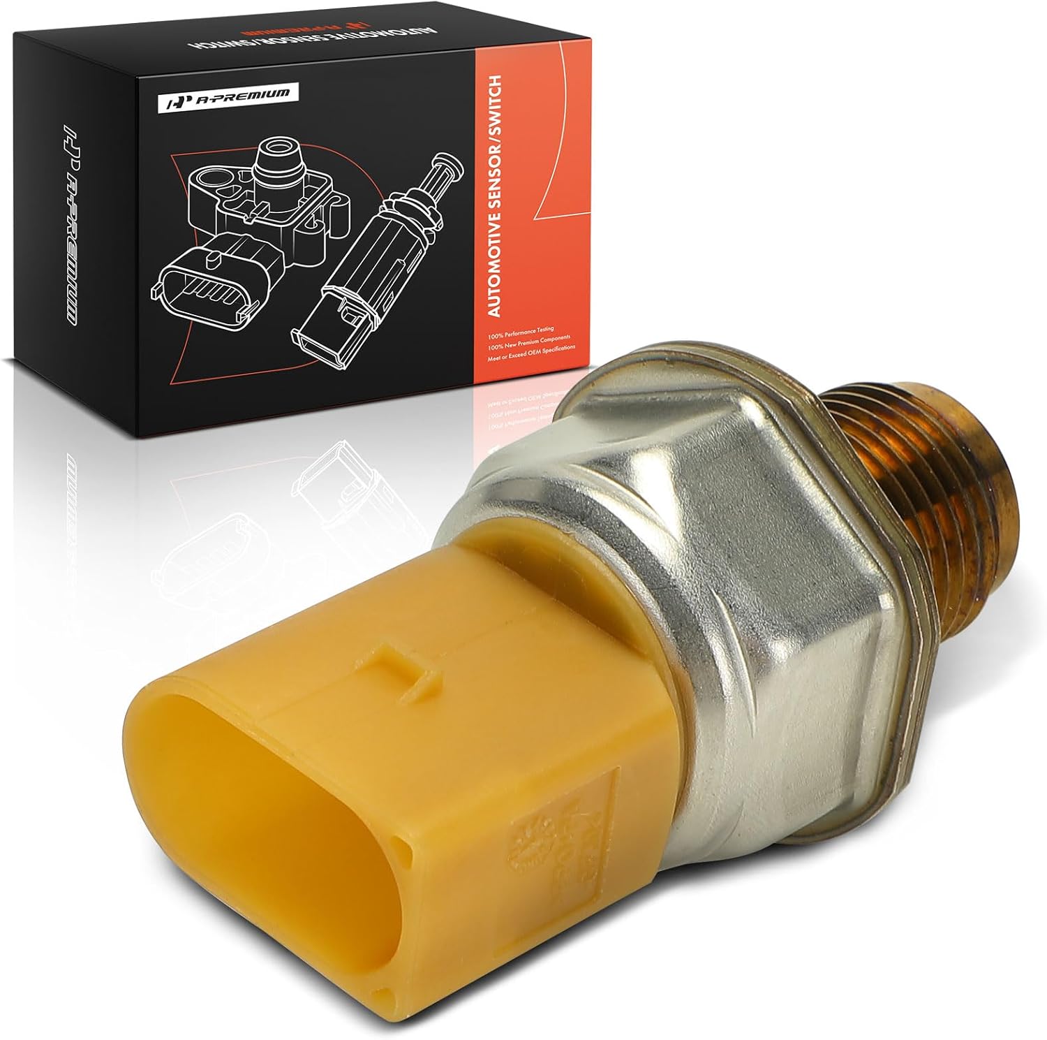 A-Premium Fuel Injection Pressure Sensor [3 Pins] Compatible with Volkswagen Jetta 2009-2015, Passat 2012-2013, Golf 2010-2014, Beetle 2013-2015 & Audi A3 2010-2013 - L4 2.0L