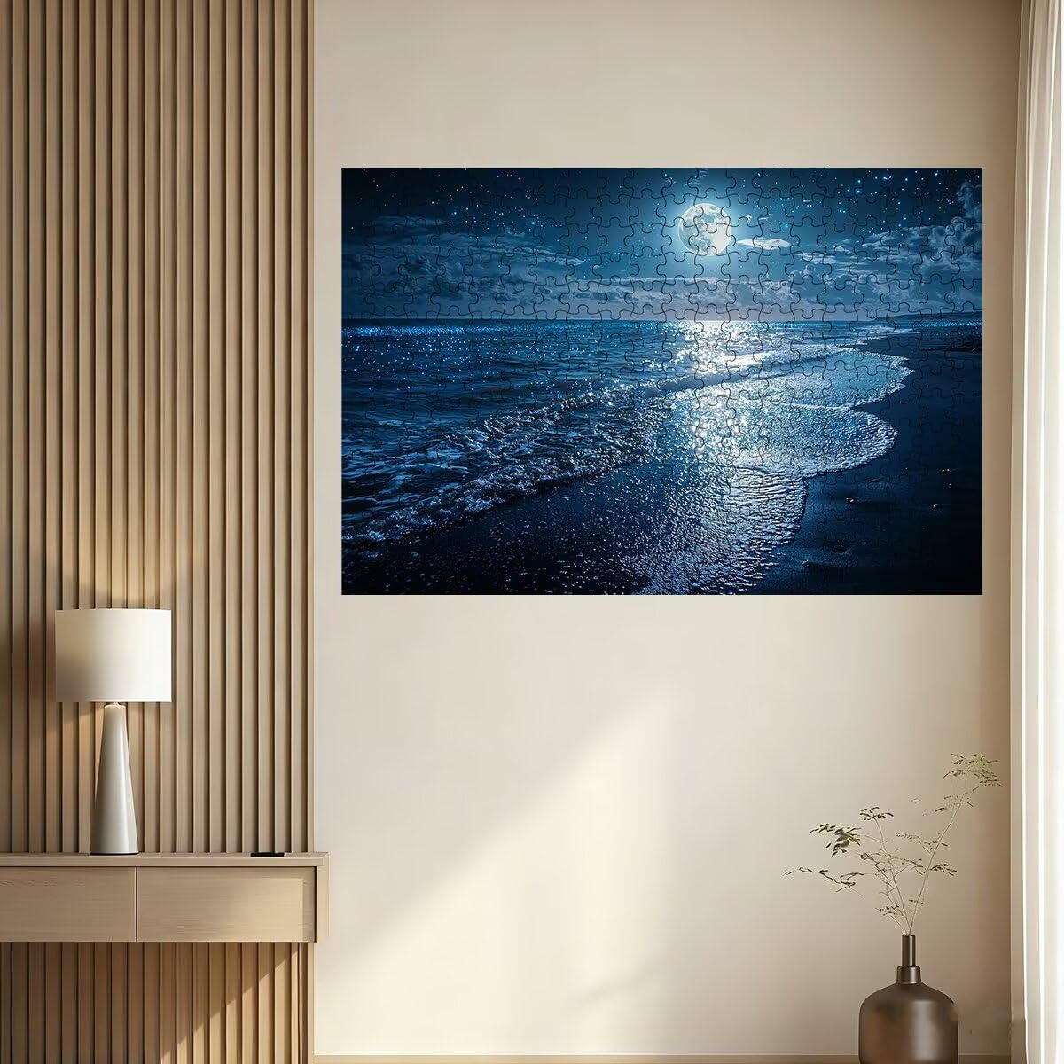 Puzzle 2000 Pezzi Spiaggia, Puzzle Luna per Adulti, Puzzles in Legno Intrattenimento Creativo, Divertimento, Puzzles Educativi Classici con Confezione di Alta Qualità Idea Regalo Donna Decor -2736