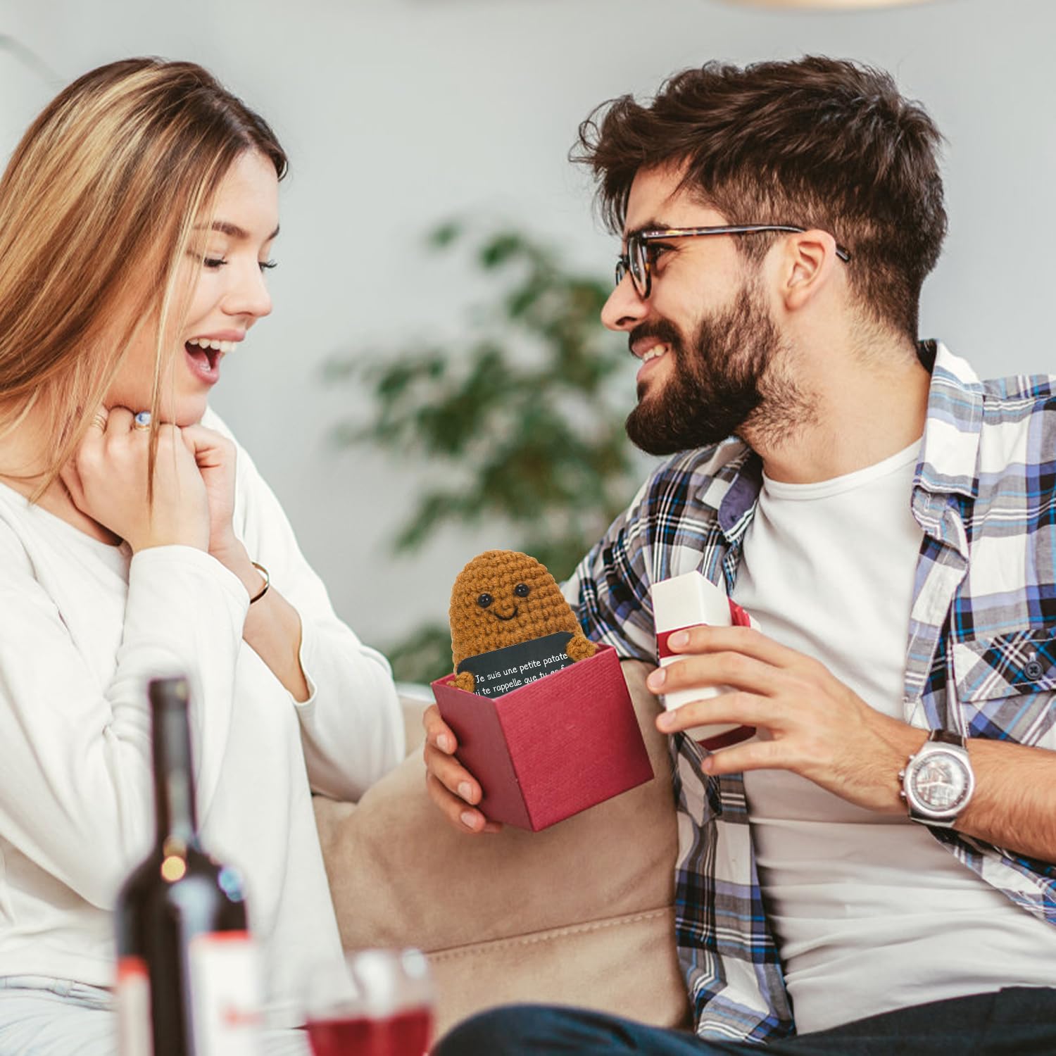 Aurasky Patata Positiva Francesa, Muñecos de Patata con Tarjeta Positiva