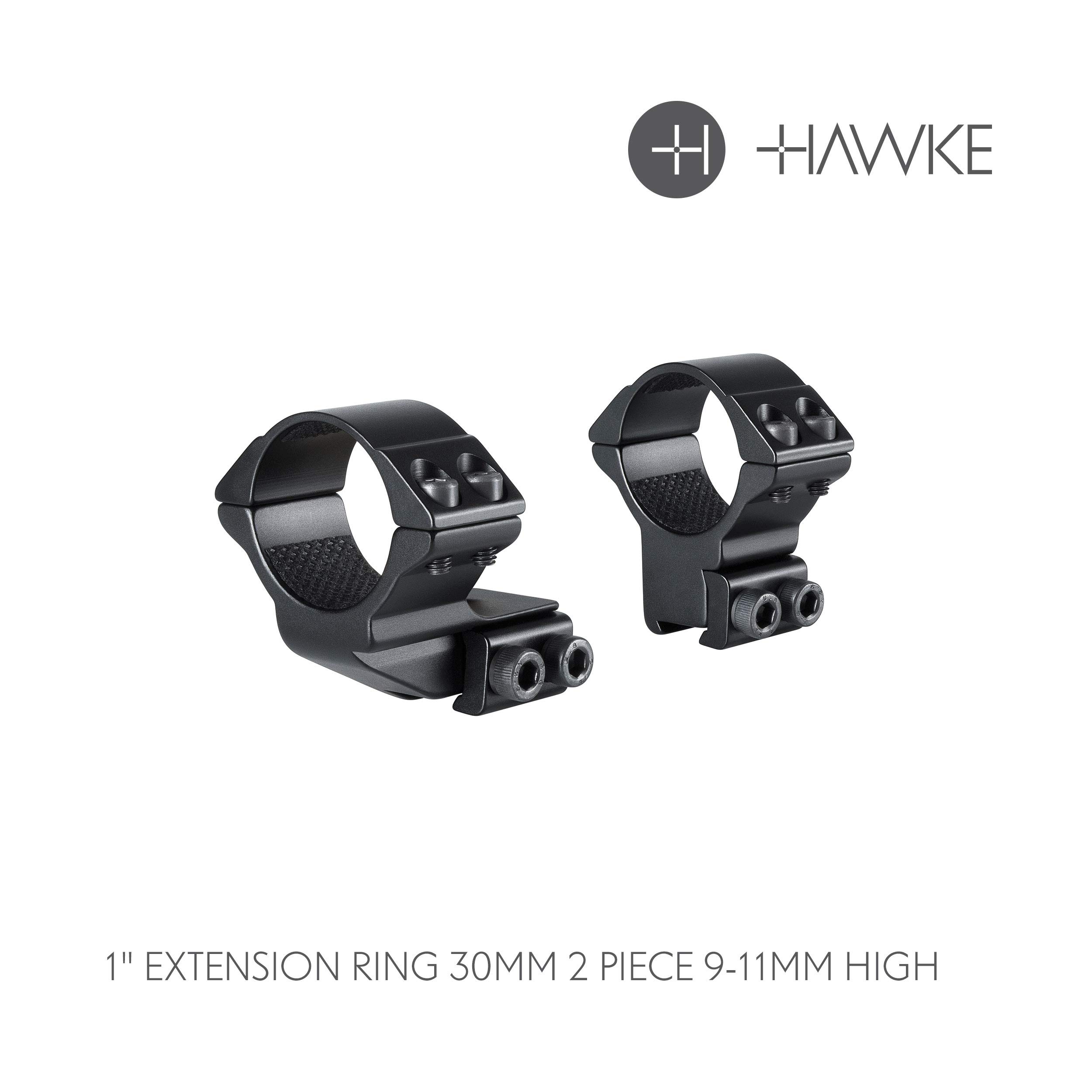 Hawke 1"" Extension Ring 30mm 2 Piece 9-11mm Scope Rings - High