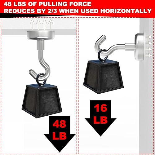 Miniatura 4 de Ganchos magnéticos de neodimio fuertes, ganchos magnéticos de tierras raras resistentes, ganchos para colgar, soporte para llaves, caja de