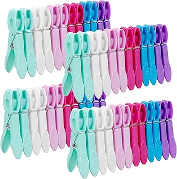Senbowe 48 Pack Colorful Plastic Clothespins