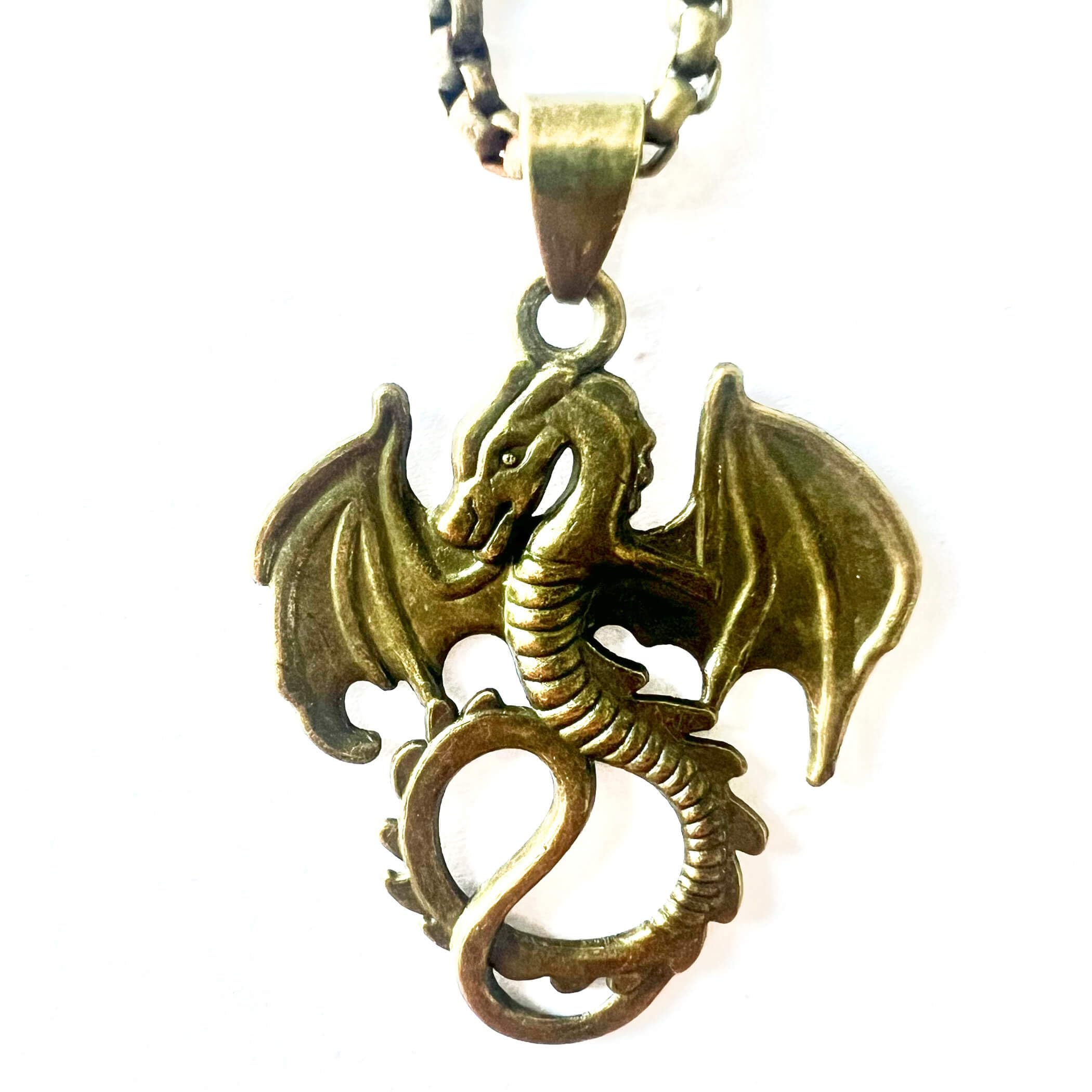 Men's and Women's Necklaces Mal Descendants Lobster Clasp Bronze Dragon the Chain Suitable for Daily Wear and Party Performances Holiday Gifts is 24 Inches
