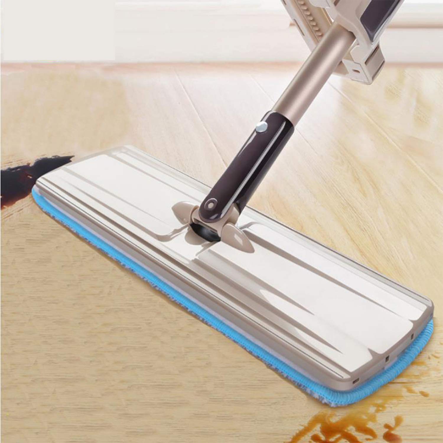 Balai plat serpillère pour nettoyer sous les meubles sans douleur grâce au seau rotatif