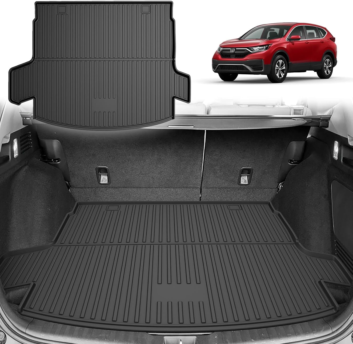 All Weather Cargo Liner Fit for 2020-2022 Honda CR-V (Only for Hybrid) - Custom Fit TPE Rubber Trunk Mat Accessories for Honda CRV Hybrid 2020-2022